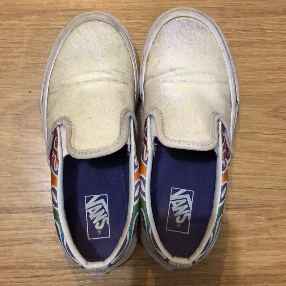 Rainbow fire glitter vans